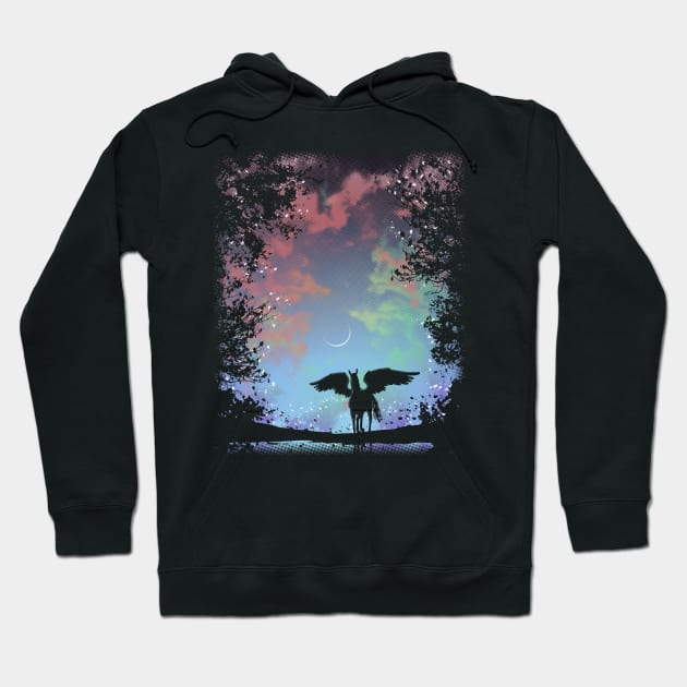 Enchanted Forest - Pegasus Hoodie by meownarchy